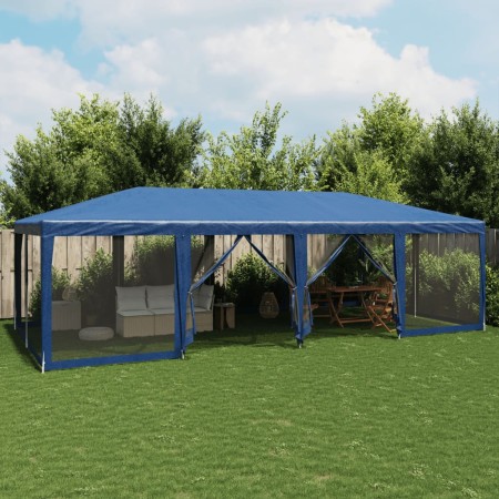 Carpa para fiestas con 12 paredes de malla HDPE azul 8x4 m | Foro24|Onlineshop| Casa, Jardín y Más Foro24.es