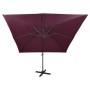 Cantilever parasol with pole and burgundy red LED lights 300 cm by vidaXL, Umbrellas - Ref: Foro24-312350, Price: 171,77 €, D...