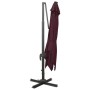 Cantilever parasol with pole and burgundy red LED lights 300 cm by vidaXL, Umbrellas - Ref: Foro24-312350, Price: 171,77 €, D...