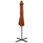 Cantilever parasol with pole and terracotta LED lights 300 cm by vidaXL, Umbrellas - Ref: Foro24-312335, Price: 182,07 €, Dis...