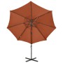 Cantilever parasol with pole and terracotta LED lights 300 cm by vidaXL, Umbrellas - Ref: Foro24-312335, Price: 182,07 €, Dis...