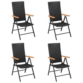 Garden chairs 4 units black synthetic rattan by vidaXL, Garden chairs - Ref: Foro24-313106, Price: 169,99 €, Discount: %