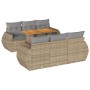 Set sofás de jardín 7 piezas y cojines ratán sintético beige de , Conjuntos de jardín - Ref: Foro24-3327223, Precio: 616,53 €...