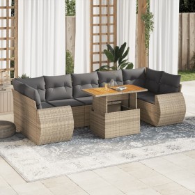 Set de sofás de jardín y cojines 8 piezas ratán sintético beige de , Conjuntos de jardín - Ref: Foro24-3327237, Precio: 641,2...