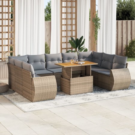 Juego de sofás jardín con cojines beige 10 pzas ratán sintético von , Gartensets - Ref: Foro24-3327307, Preis: 782,66 €, Raba...