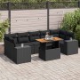 Set de sofás de jardín y cojines 8 piezas ratán sintético negro by , Garden sets - Ref: Foro24-3327345, Price: 629,82 €, Disc...