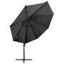 Cantilever umbrella with pole and anthracite gray 300 cm LED lights by vidaXL, Umbrellas - Ref: Foro24-312330, Price: 198,68 ...