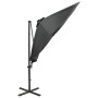 Cantilever umbrella with pole and anthracite gray 300 cm LED lights by vidaXL, Umbrellas - Ref: Foro24-312330, Price: 198,68 ...