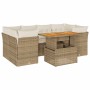 Set sofás de jardín 7 piezas y cojines ratán sintético beige de , Conjuntos de jardín - Ref: Foro24-3326893, Precio: 573,88 €...