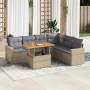 Set sofás de jardín 7 piezas y cojines ratán sintético beige by , Garden sets - Ref: Foro24-3327048, Price: 594,92 €, Discoun...