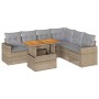 Set sofás de jardín 7 piezas y cojines ratán sintético beige by , Garden sets - Ref: Foro24-3327048, Price: 594,92 €, Discoun...