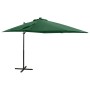 Cantilever parasol with pole and LED lights 250 cm green by vidaXL, Umbrellas - Ref: Foro24-312321, Price: 111,59 €, Discount: %