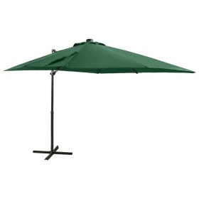 Cantilever parasol with pole and LED lights 250 cm green by vidaXL, Umbrellas - Ref: Foro24-312321, Price: 111,99 €, Discount: %