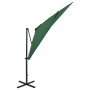 Cantilever parasol with pole and LED lights 250 cm green by vidaXL, Umbrellas - Ref: Foro24-312321, Price: 111,59 €, Discount: %