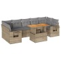 Set de sofás de jardín y cojines 8 piezas ratán sintético beige by , Garden sets - Ref: Foro24-3327125, Price: 652,58 €, Disc...