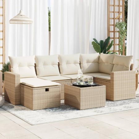 Set sofás de jardín 7 piezas y cojines ratán sintético beige | Foro24|Onlineshop| Casa, Jardín y Más Foro24.es