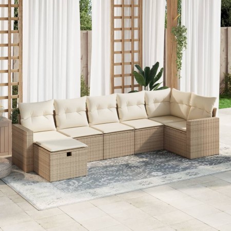 Set sofás de jardín 7 piezas y cojines ratán sintético beige | Foro24|Onlineshop| Casa, Jardín y Más Foro24.es