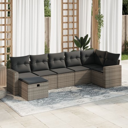 Set de sofás de jardín 7 pzas con cojines ratán sintético gris | Foro24|Onlineshop| Casa, Jardín y Más Foro24.es