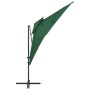 Cantilever parasol with double green cover 250x250 cm by vidaXL, Umbrellas - Ref: Foro24-312361, Price: 119,99 €, Discount: %