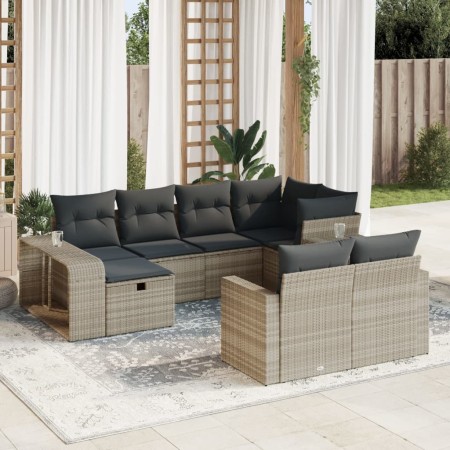 Set sofás jardín 10 pzas con cojines ratán sintético gris claro | Foro24|Onlineshop| Casa, Jardín y Más Foro24.es