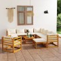 Garden furniture 12 pcs cream cushions solid acacia wood by vidaXL, Garden sets - Ref: Foro24-3057649, Price: 1,00 €, Discoun...