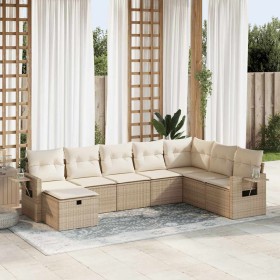 Set de sofás de jardín y cojines 8 piezas ratán sintético beige de , Conjuntos de jardín - Ref: Foro24-3325534, Precio: 640,8...