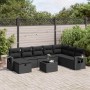 Set de sofás de jardín con cojines 9 pzas ratán sintético negro | Foro24|Onlineshop| Casa, Jardín y Más Foro24.es