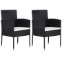 Garden chairs 2 units black synthetic rattan by vidaXL, Garden chairs - Ref: Foro24-43933, Price: 100,68 €, Discount: %