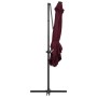 Cantilever umbrella with burgundy red LED lights 250x250 cm by vidaXL, Umbrellas - Ref: Foro24-312310, Price: 87,82 €, Discou...