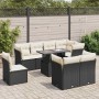 Set de sofás de jardín con cojines 9 pzas ratán sintético negro | Foro24|Onlineshop| Casa, Jardín y Más Foro24.es