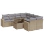 Set de sofás de jardín con cojines 9 pzas ratán sintético beige by , Garden sets - Ref: Foro24-3326290, Price: 760,47 €, Disc...