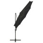 Sombrilla voladiza con poste y luces LED negra 300 cm de vidaXL, Sombrillas - Ref: Foro24-312340, Precio: 87,27 €, Descuento: %