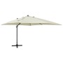 Cantilever parasol with pole and sand-colored LED lights 300 cm by vidaXL, Umbrellas - Ref: Foro24-312344, Price: 299,92 €, D...