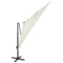 Cantilever parasol with pole and sand-colored LED lights 300 cm by vidaXL, Umbrellas - Ref: Foro24-312344, Price: 299,92 €, D...