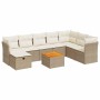 Set de sofás de jardín con cojines 9 pzas ratán sintético beige de , Conjuntos de jardín - Ref: Foro24-3325775, Precio: 601,7...