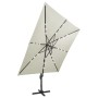 Cantilever parasol with pole and sand-colored LED lights 300 cm by vidaXL, Umbrellas - Ref: Foro24-312344, Price: 299,92 €, D...