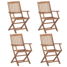 Folding garden chairs 4 units solid acacia wood by vidaXL, Garden chairs - Ref: Foro24-313602, Price: 208,99 €, Discount: %