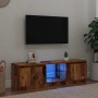 Mueble TV luces LED madera ingeniería envejecida 120x30x36 cm de , Muebles TV - Ref: Foro24-856347, Precio: 78,01 €, Descuent...