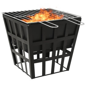 Steel brazier and barbecue 2 in 1 34x34x48 cm by vidaXL, Chimneys - Ref: Foro24-315089, Price: 53,99 €, Discount: %