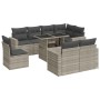 Set muebles jardín 9 pzas y cojines ratán sintético gris claro de , Conjuntos de jardín - Ref: Foro24-3326343, Precio: 738,14...