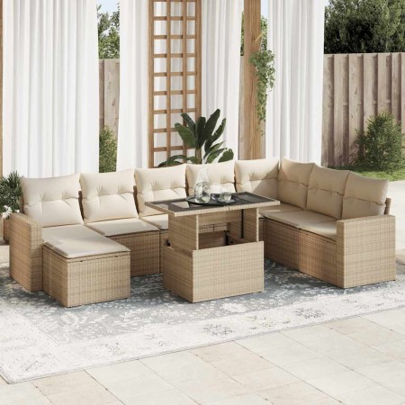 Set de sofás de jardín con cojines 9 pzas ratán sintético beige | Foro24|Onlineshop| Casa, Jardín y Más Foro24.es