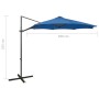 Cantilever parasol with pole and blue LED lights 300 cm by vidaXL, Umbrellas - Ref: Foro24-312341, Price: 87,27 €, Discount: %