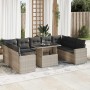 Set sofás jardín 10 pzas con cojines ratán sintético gris claro by , Garden sets - Ref: Foro24-3326383, Price: 794,06 €, Disc...