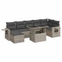 Set de sofás de jardín 8 pzas y cojines ratán sintético gris de , Conjuntos de jardín - Ref: Foro24-3326523, Precio: 635,33 €...