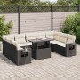 Set de sofás de jardín y cojines 10 pzas ratán sintético negro | Foro24|Onlineshop| Casa, Jardín y Más Foro24.es