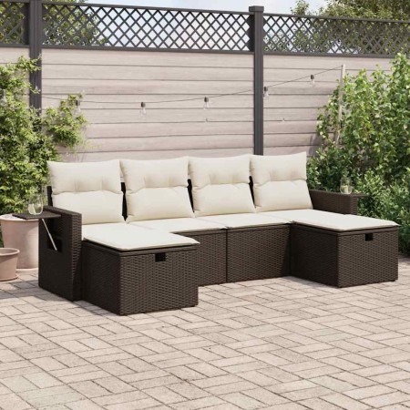 Set sofás de jardín 6 piezas y cojines ratán sintético marrón von , Gartensets - Ref: Foro24-3325529, Preis: 375,44 €, Rabatt: %