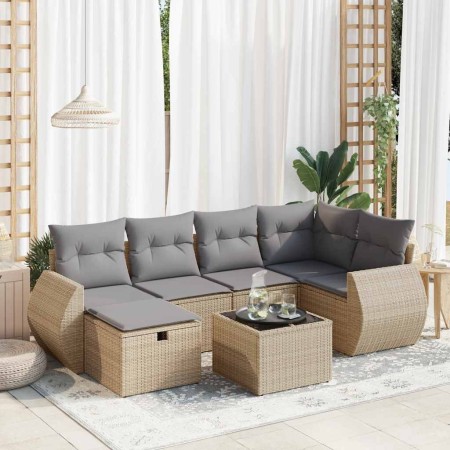 Set sofás de jardín 7 piezas y cojines ratán sintético beige | Foro24|Onlineshop| Casa, Jardín y Más Foro24.es