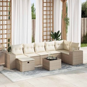 Set de sofás de jardín y cojines 8 piezas ratán sintético beige de , Conjuntos de jardín - Ref: Foro24-3325714, Precio: 660,8...