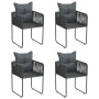 Garden chairs with cushions 4 units black synthetic rattan by vidaXL, Garden chairs - Ref: Foro24-313107, Price: 349,99 €, Di...