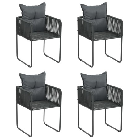 Garden chairs with cushions 4 units black synthetic rattan by vidaXL, Garden chairs - Ref: Foro24-313107, Price: 349,99 €, Di...